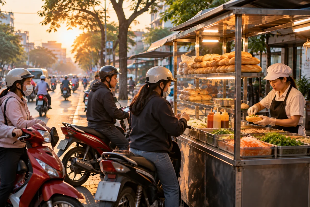 Khung giờ bán bánh mì đông khách